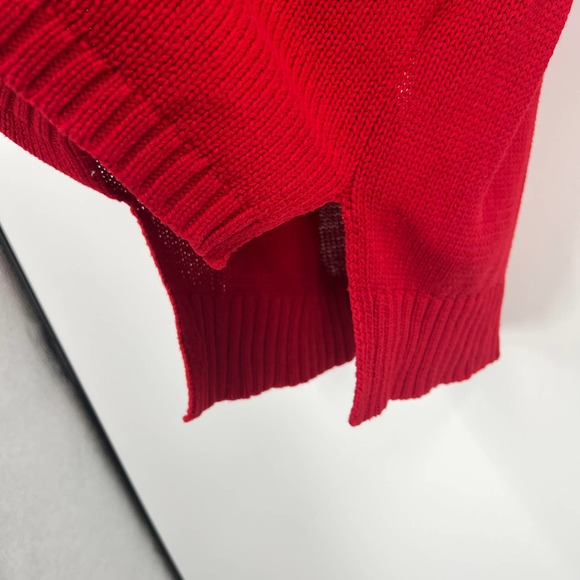 Chaps Vintage Red Knit Sweater Popover Scoop Neckline Textured 3D Women's XL - Picture 5 of 9
